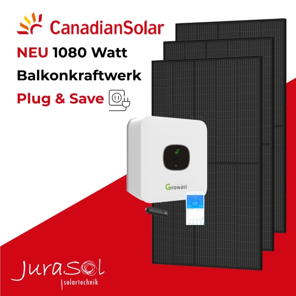 1080 Watt Plug & Save Paket Canadian Solar, Growatt